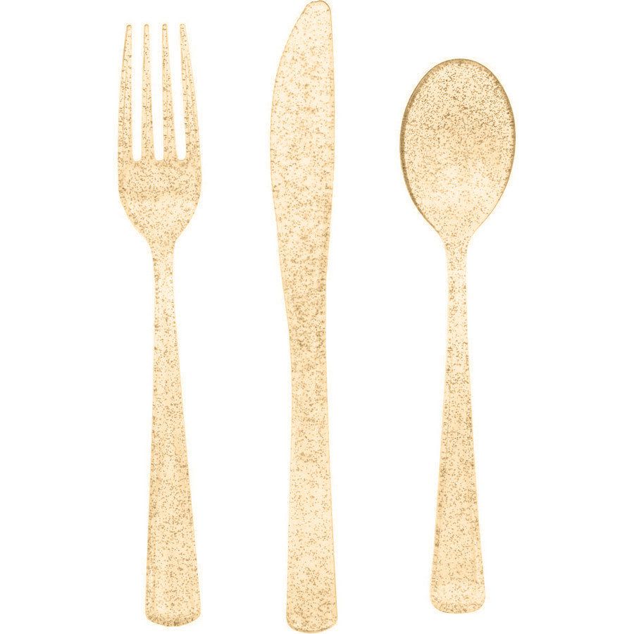 Gold Glitter Cutlery