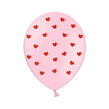 Load image into Gallery viewer, Pink and Red Heart Balloons 6 Pack
