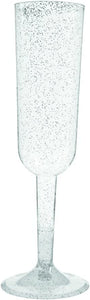 Silver Glitter Champagne Flute