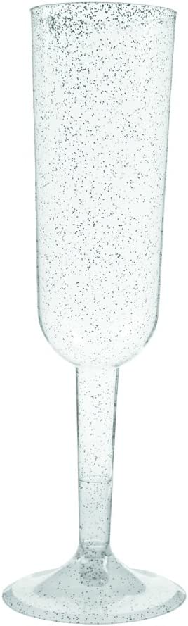 Silver Glitter Champagne Flute