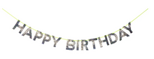 Load image into Gallery viewer, Meri Meri Silver Happy Birthday Banner
