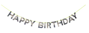Meri Meri Silver Happy Birthday Banner