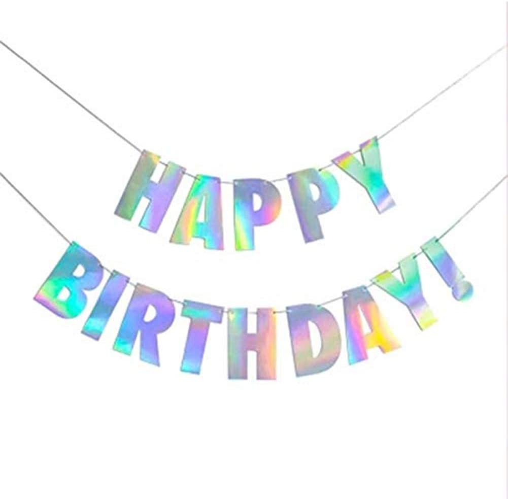 Iridescent Foil Happy Birthday Banner