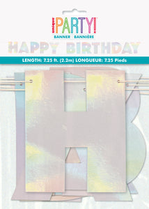 Iridescent Foil Happy Birthday Banner