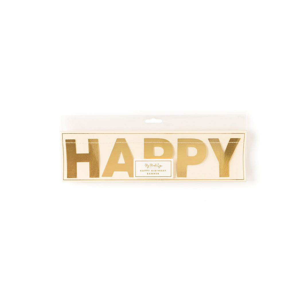 Happy Birthday Gold Banner