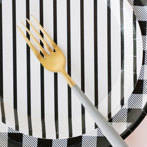 Black and White Stripe Small Plates