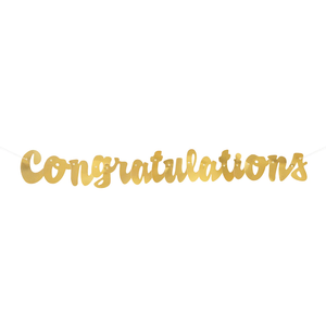 Gold Script Congratulations Banner