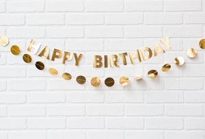 Gold Happy Birthday Banner