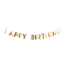 Load image into Gallery viewer, Gold Happy Birthday Banner
