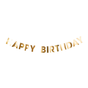 Gold Happy Birthday Banner