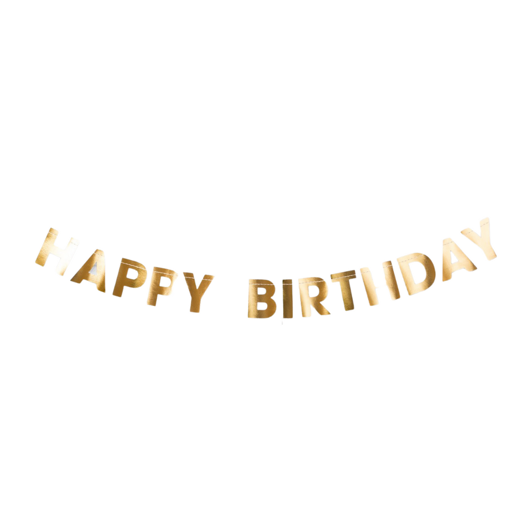 Gold Happy Birthday Banner