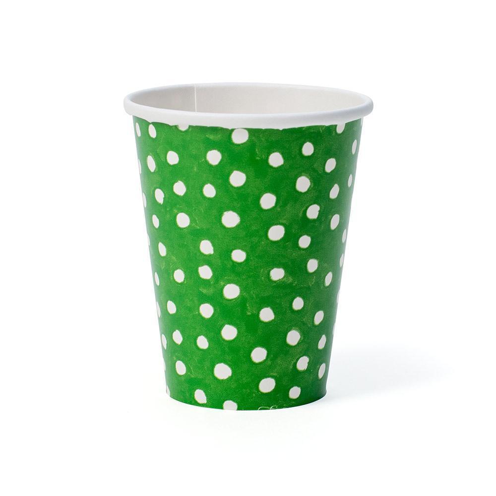 Caspari Spotty Green Paper Cups