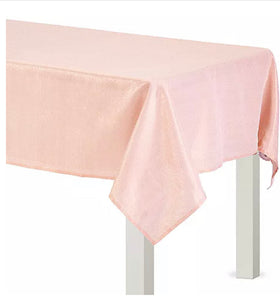 Metallic Rose Gold Fabric Tablecloth 60 x 84