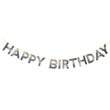Load image into Gallery viewer, Meri Meri Silver Happy Birthday Banner

