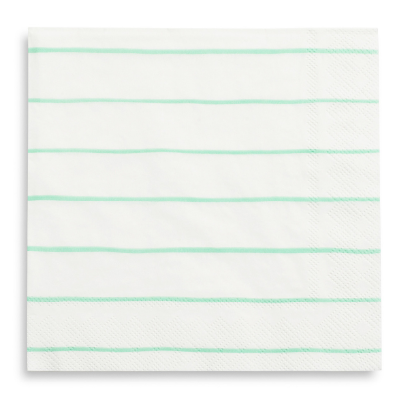 Mint Stripe Luncheon Napkins