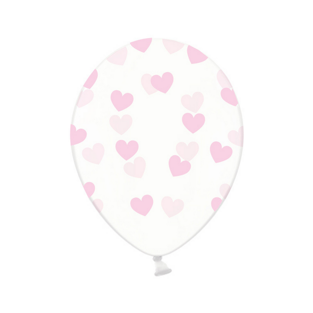 Pink Heart Balloons 6 Pack