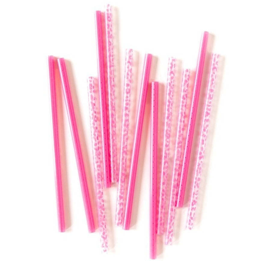 Pink & Leopard Reusable Straws