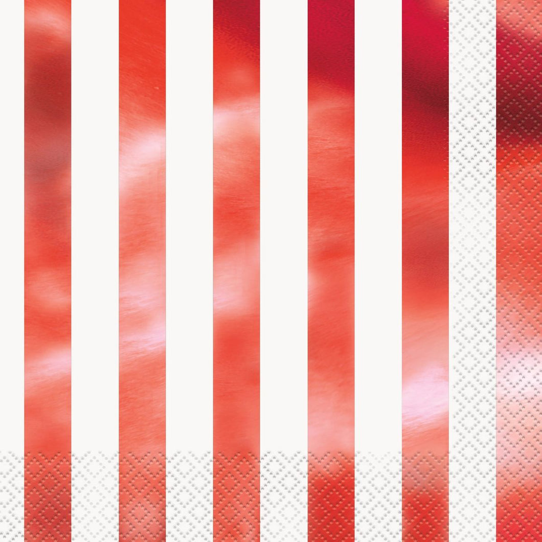 Red Foil Stripe Napkins