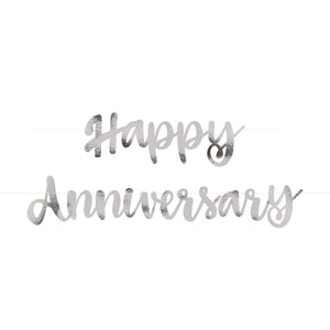 Silver Script Happy Anniversary Garland